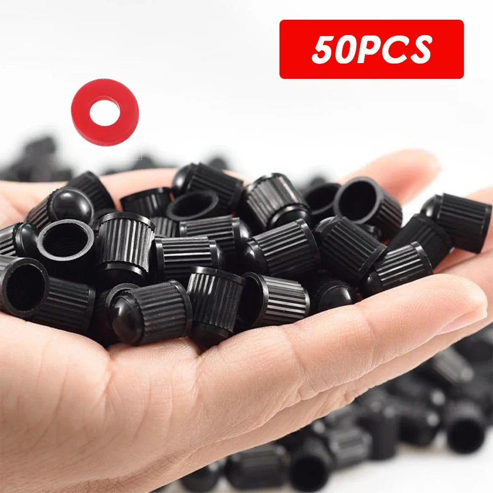 Tire Valve Stem Covers Plastic Screw-On Schrader American close-up view