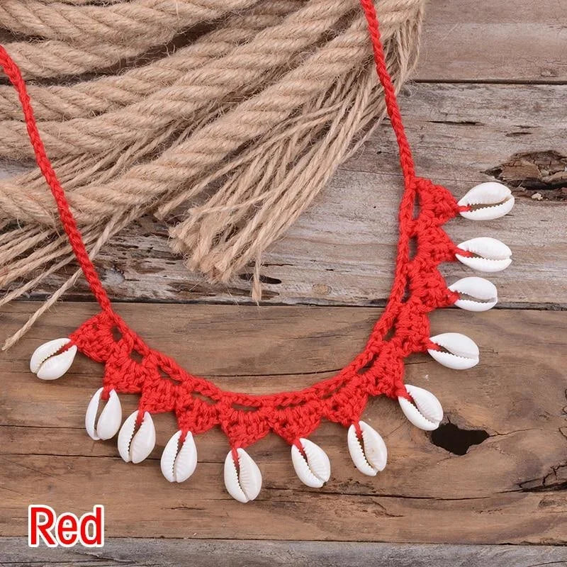 Handmade Shell Choker Necklace | Bohemian Beach Jewelry for Women additional angle