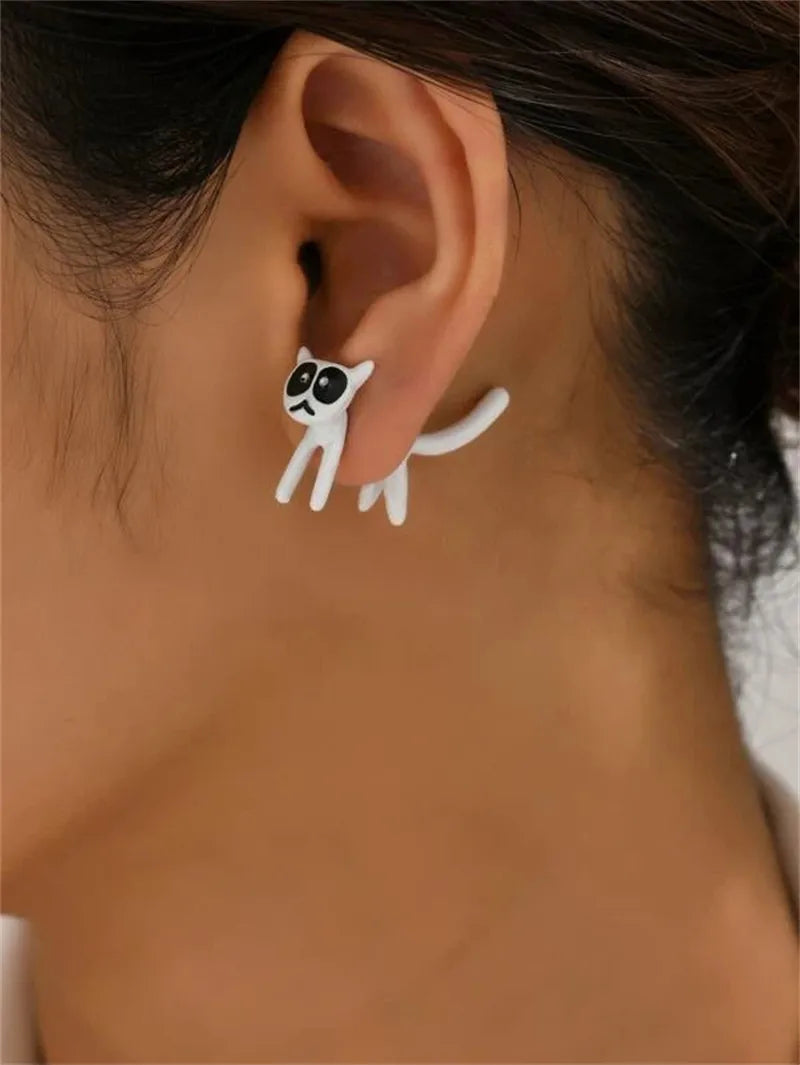 Imitation Animal Biting Shark Stud Earrings for Women lifestyle view