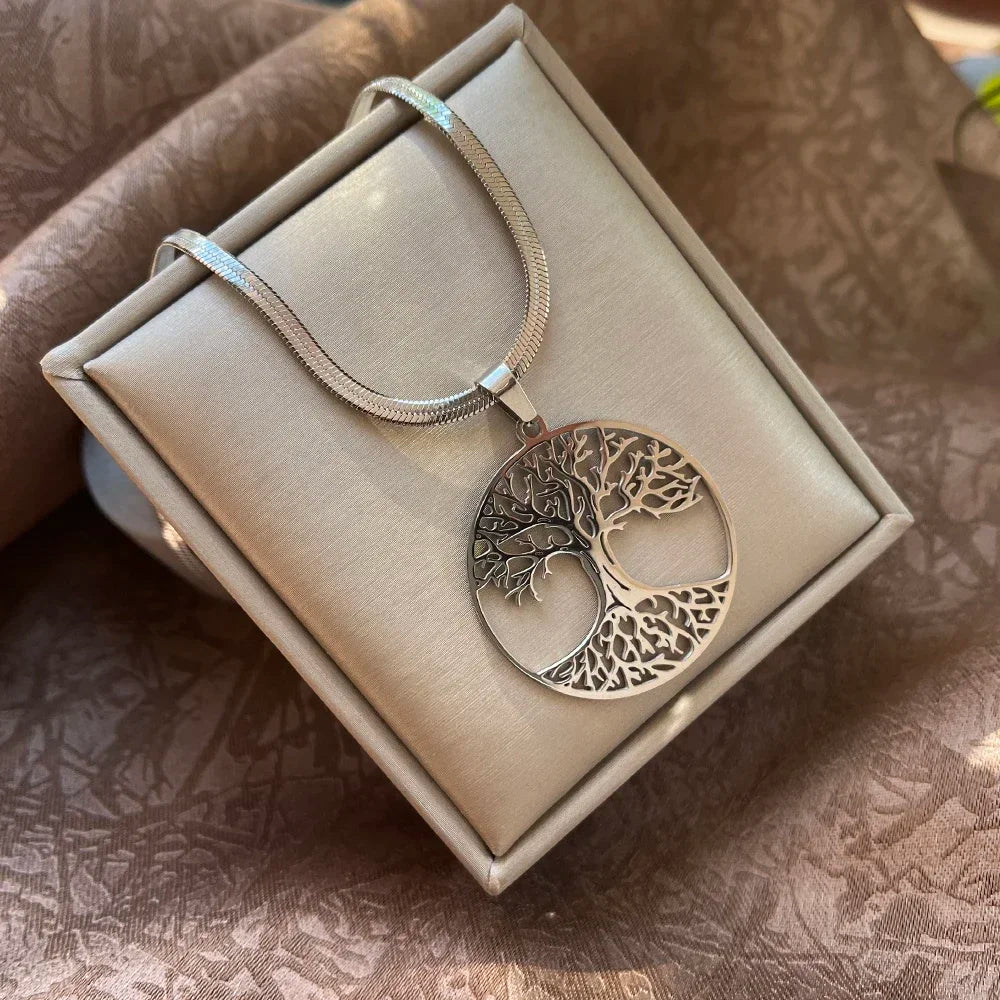Tree of Life Pendant Necklace | Stainless Steel Family Tree Jewelry for Men and Women alternate view