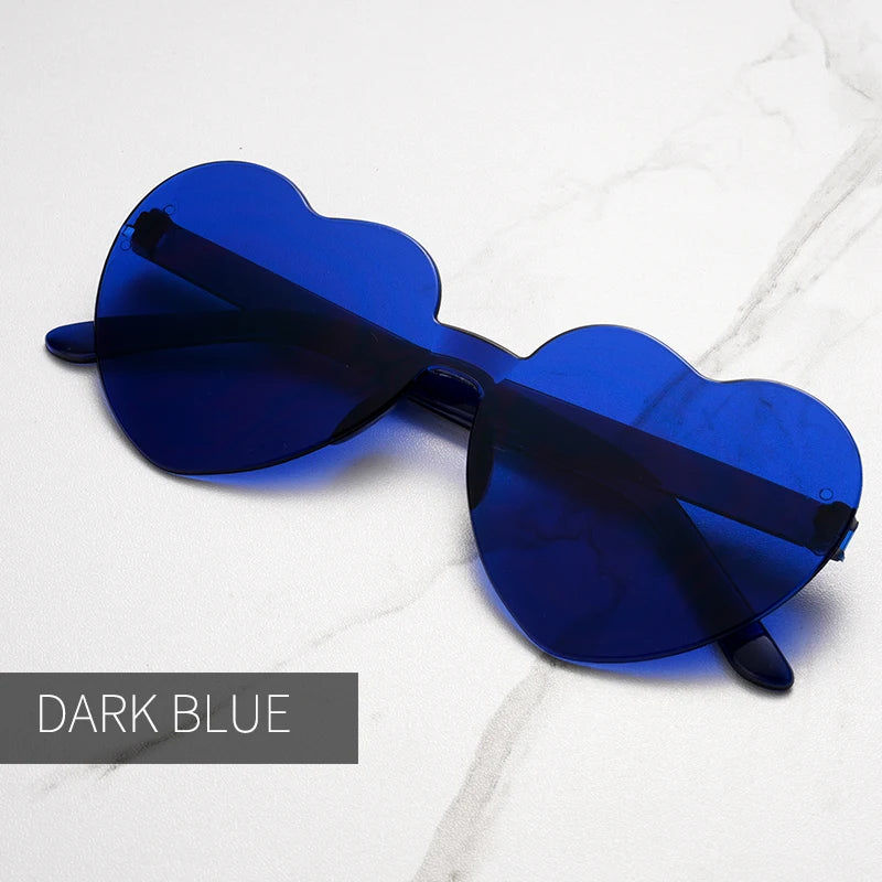 Color heart shape ocean personality Frameless Children's Sunglasses Candy Love Sungla lifestyle view