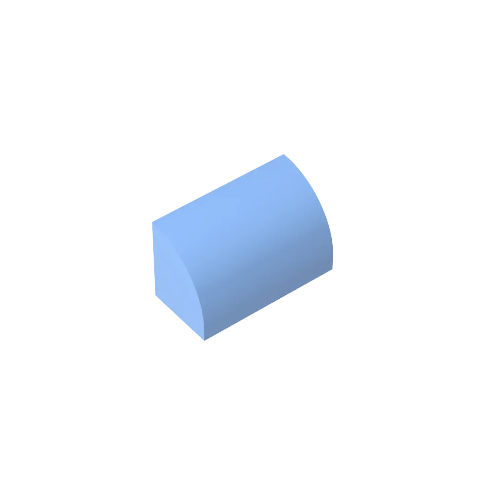 Gobricks GDS-M063 Curved Brick 1 x 2 x 1 No Studs | Compatible Building Block detail view