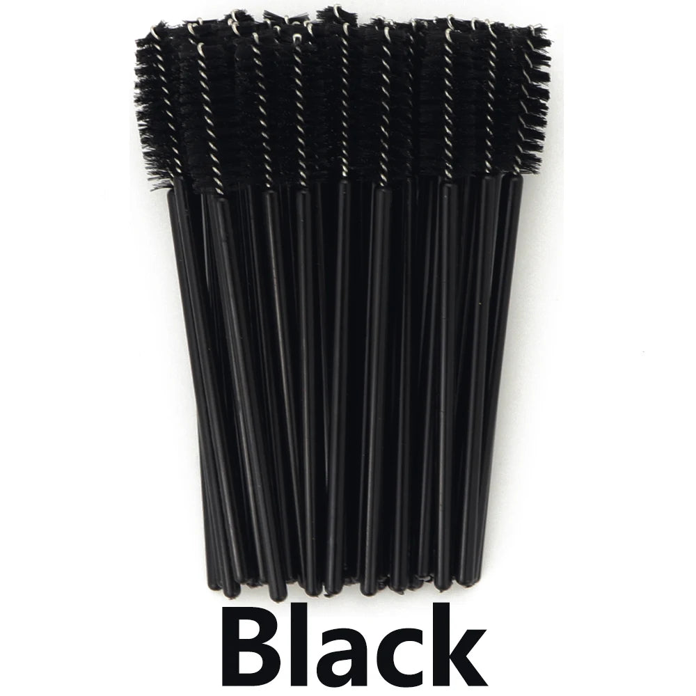 ANNAFRIS 50Pcs Eyelash Brush Soft Head Spiral Crystal Eyebrow Brush Lash Extension Bru close-up view