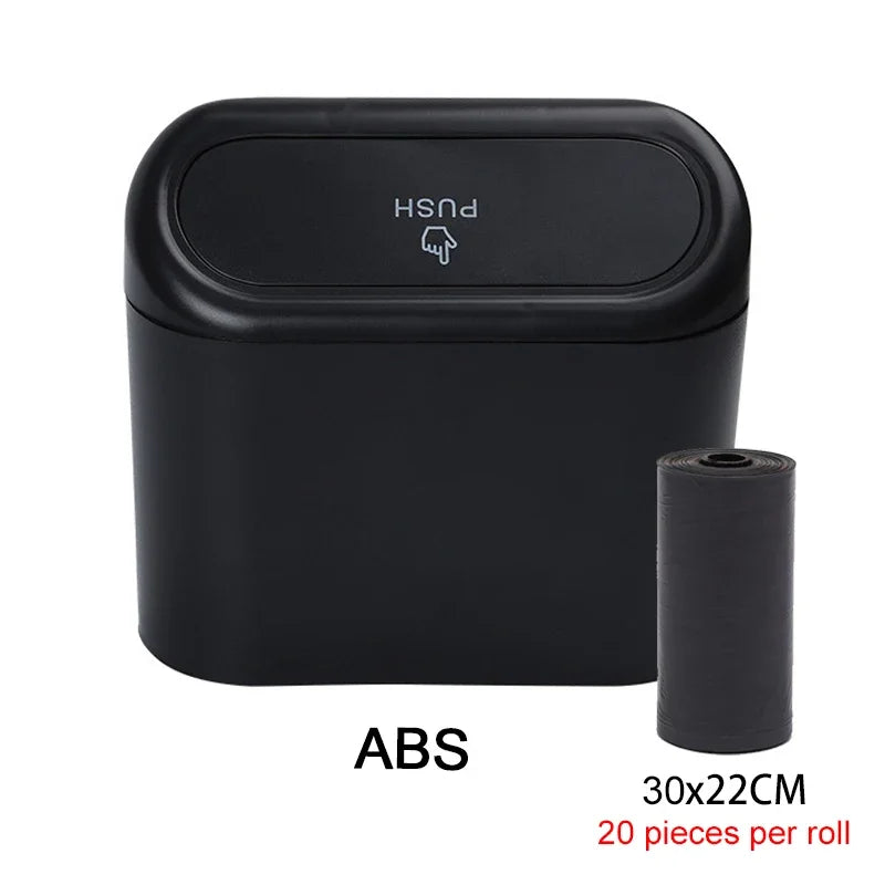 Car Trash Can Bin with Lid Car Garbage Can Leakproof Mini Car Interior Storage Case Tras detail view