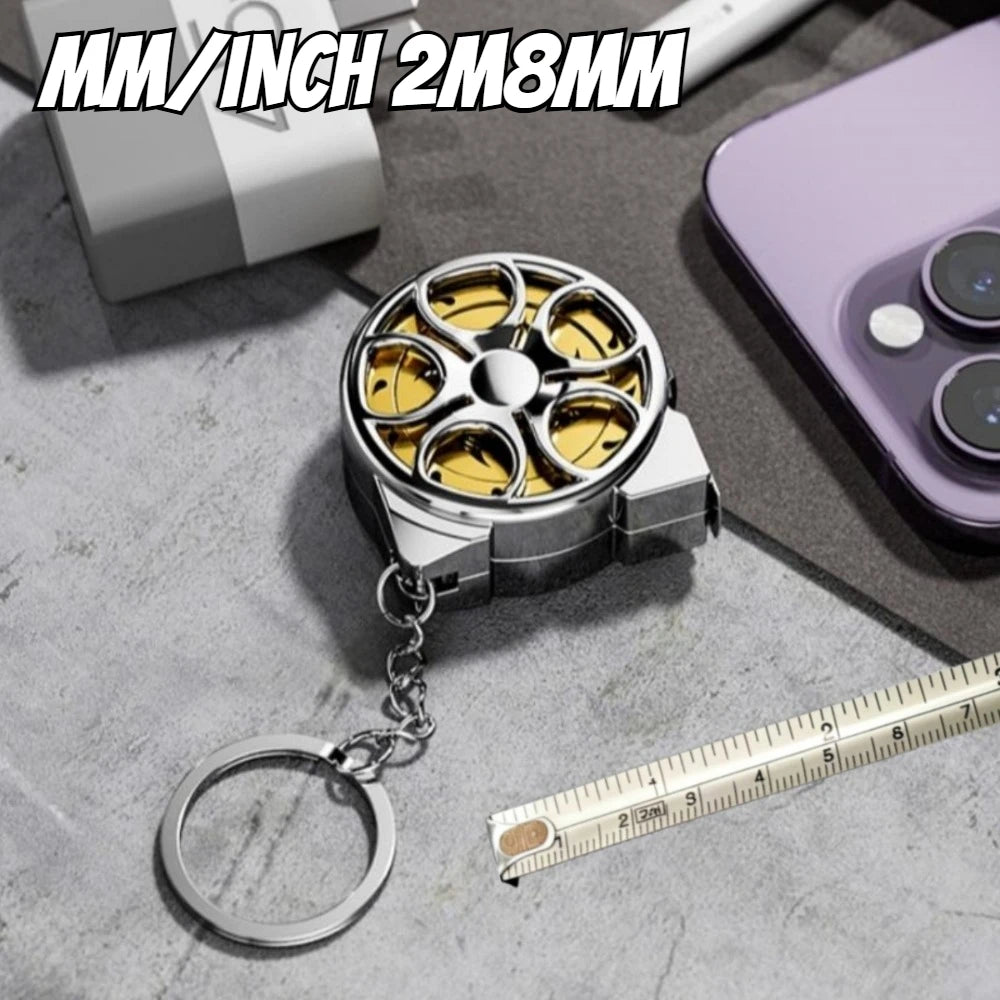 Portable Mini Tape Measure Retractable 2m Mild Steel Keychain Design Small Household alternate view