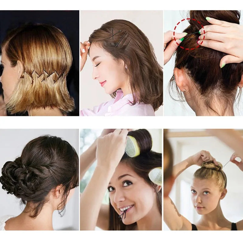 Black Hairpins Barrette for Women Hair Clip Lady Bobby Pins Invisible Wave Curly Br additional angle
