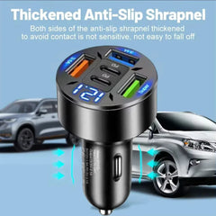 250W Car Charger USB C Fast Charging PD QC3.0 Adapter With LED Light detail view