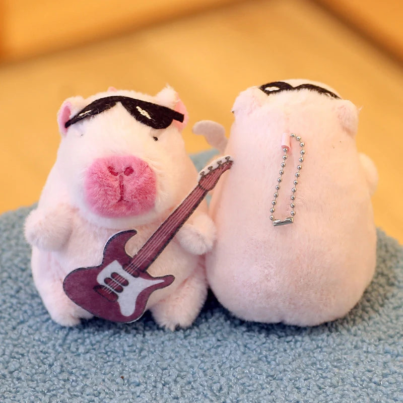 Capybara Plush Keychain | Cartoon Bag Pendant and Car Keyring detail view