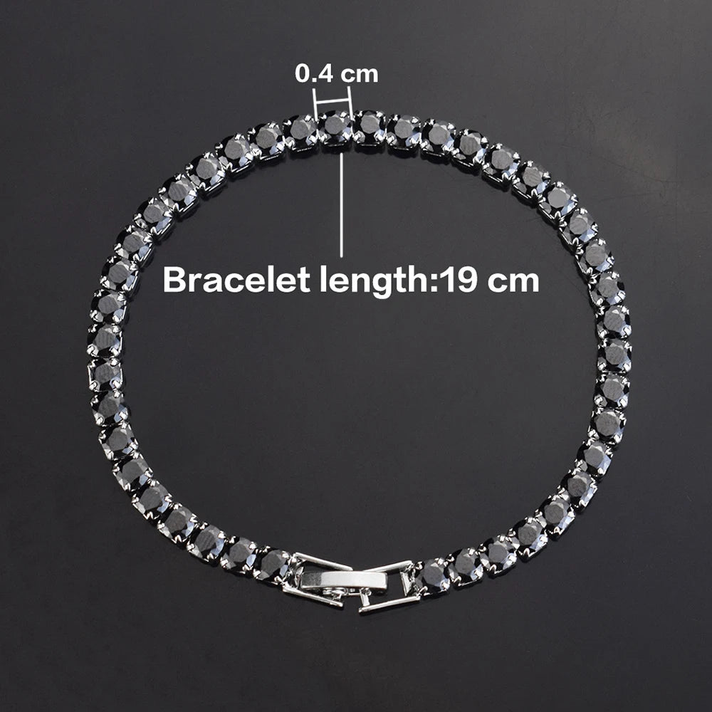 4mm Micro-inlaid Zircon Tennis Bracelet for Women 2025 New Men Bracelet Homme Jewelry close-up view