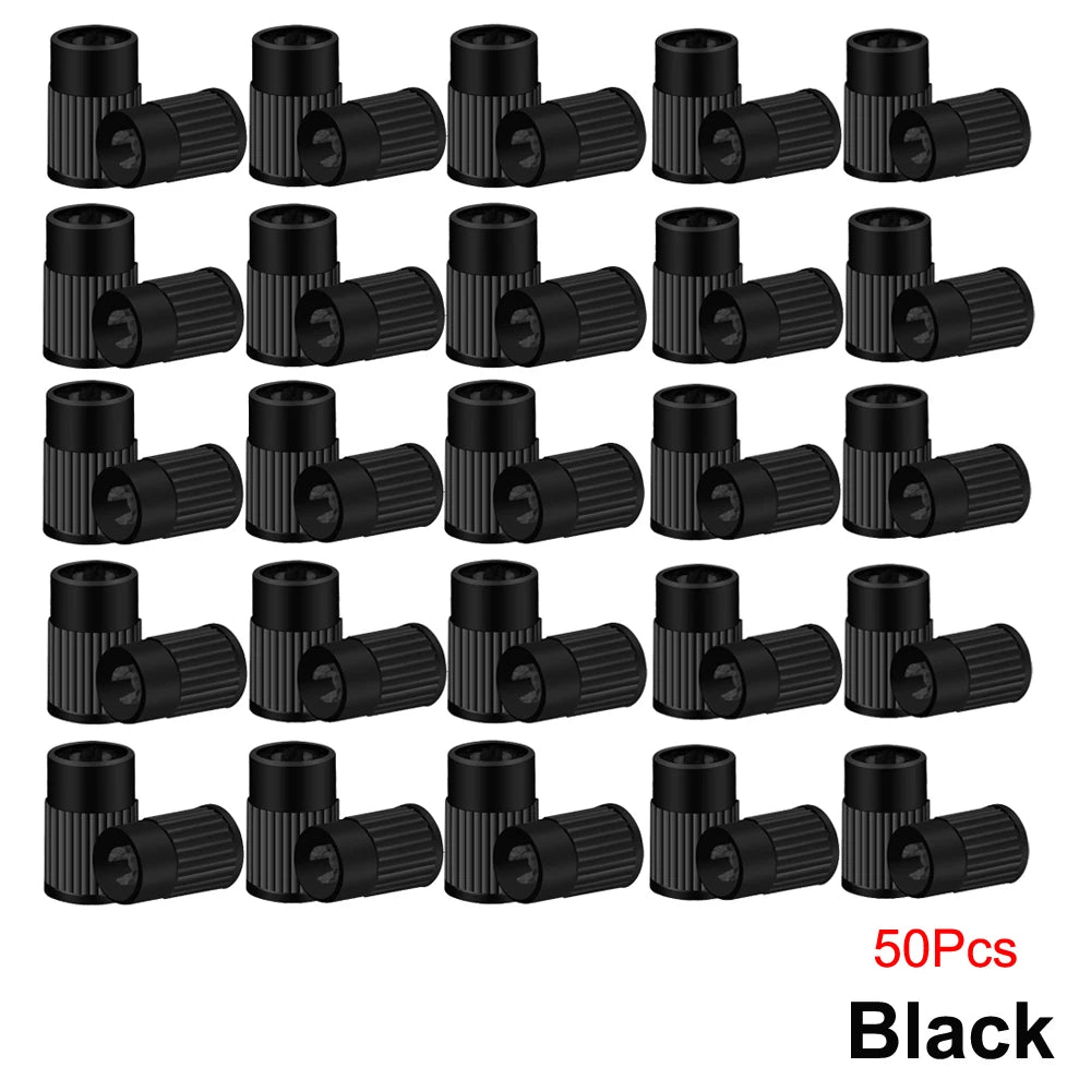 Plastic Tire Valve Caps Built-in Valve Core Remover Tool Universal Stem Covers for Cars, detail view