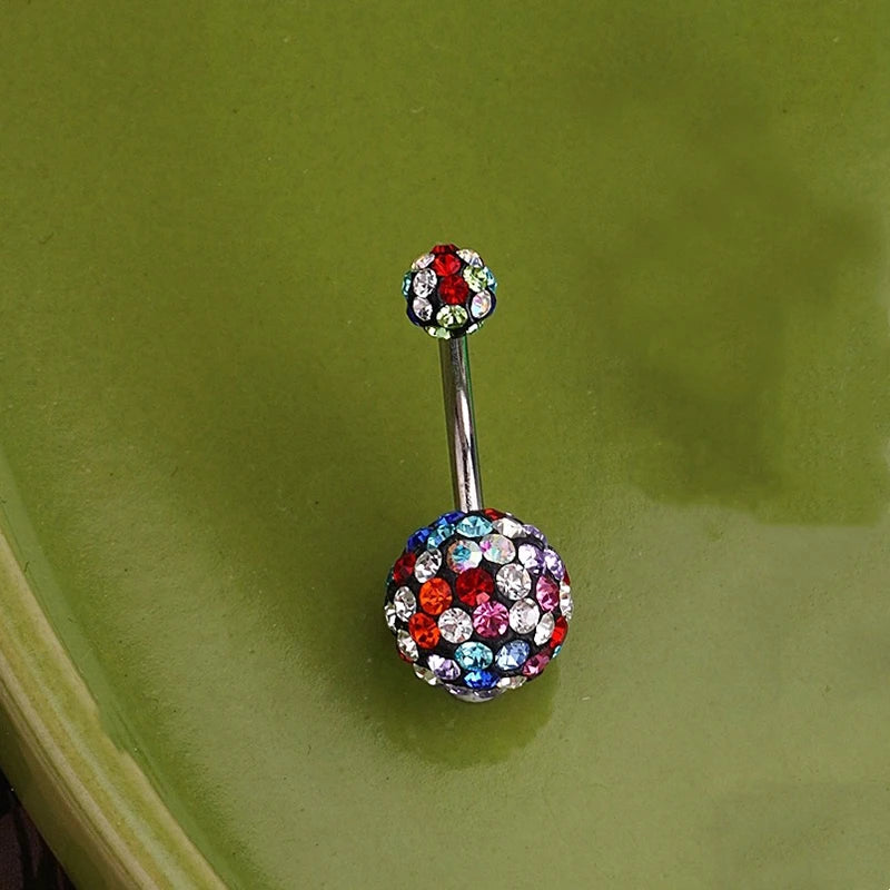 Sweet Dinosaur Navel Ring Zircon Heart Strawberry Belly Button Ring For Women Body Pierc detail view