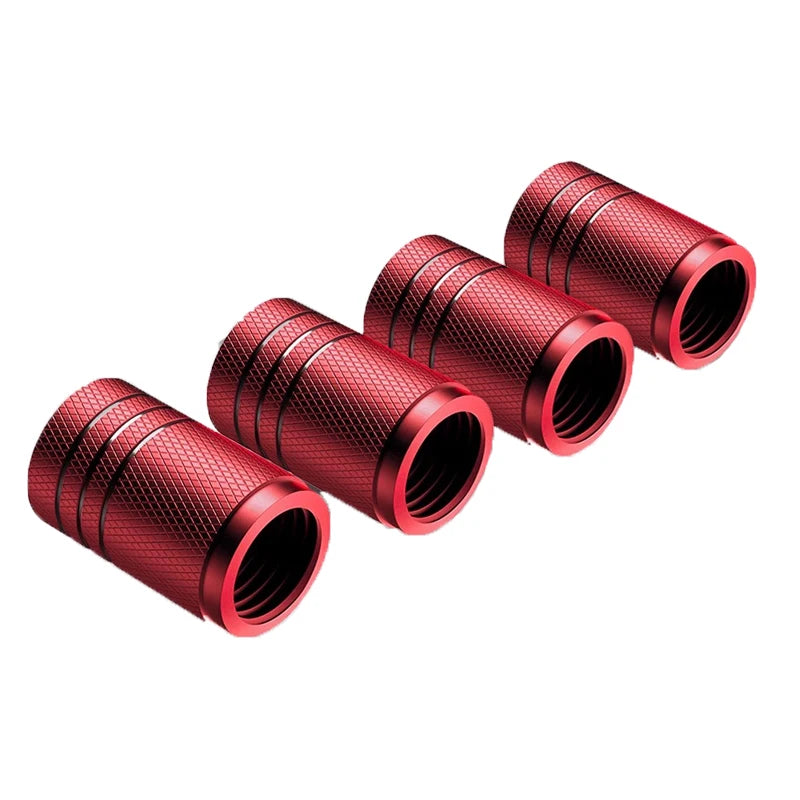 4Pcs Car Tire Valve Stems Cap Knurling Style Tire Valve Cap Aluminum Tire Wheel Stem lifestyle view