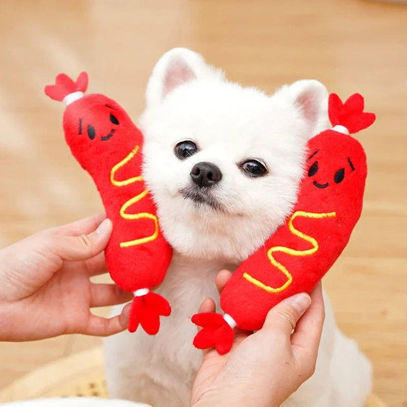 Plush Toy Dog Chewing Toy Pet Grinding Teeth Squeaky Puppy Bite-resistant Interactive Ch detail view