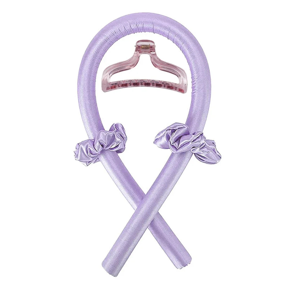 Heatless Curling Rod Headband No Heat Silk Curls Ribbon Hair Rollers Sleeping Soft additional angle