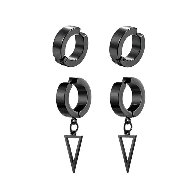 1 pairs No Piercing Earrings Titanium Steel Clip-on Fake Earring Round Ear Clip For Wome detail view