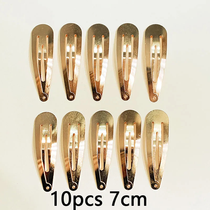 10/20/30pcs/set Women Silver Gold Black Waterdrop Shape Basic Alloy Hair Clips BB H additional angle