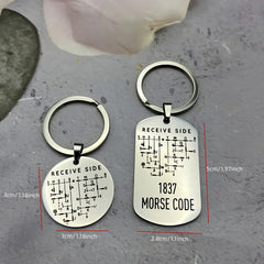 Morse Code Keychain Stainless Steel Letter Theme