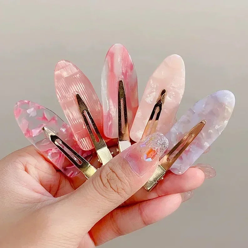 New 2/3/4pcs Korean Fashion Gold White Glitter Hair Pin Acetate Make Up Hair Clips He lifestyle view