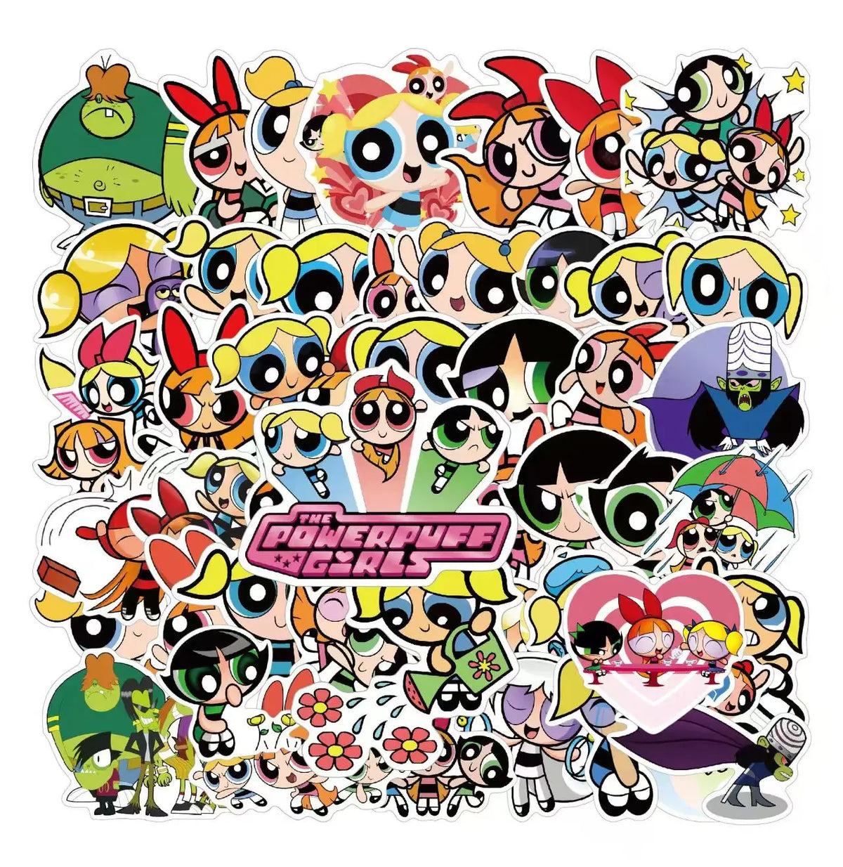 50 PCS Powerpuff Girls Graffiti Waterproof Sticker Set | Luggage, Laptop, Helmet De additional angle