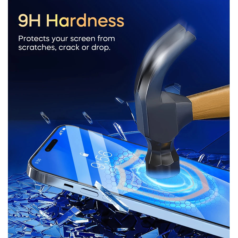 NNBILI 3pc Ultra HD Tempered Glass Screen Protector | Full Coverage with Auto-Alignmen close-up view