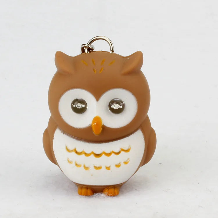 LED Owl Keychain with Sound and Light | Cute Bag Pendant for Keys alternate view