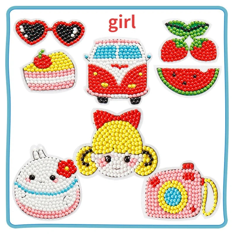 Child Diamond DIY Painting Sticker Set Toys Colorful Cartoon Sticker Handmade Arts Cr lifestyle view