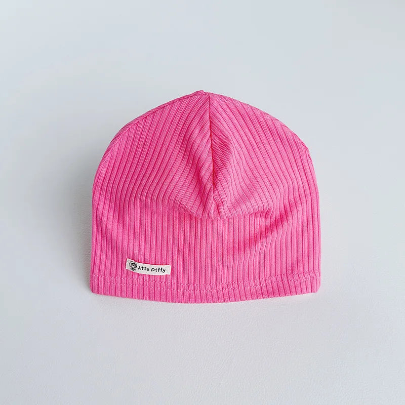 Soft Knit Baby Beanie | Breathable Cotton Candy Color Hat for Toddlers alternate view