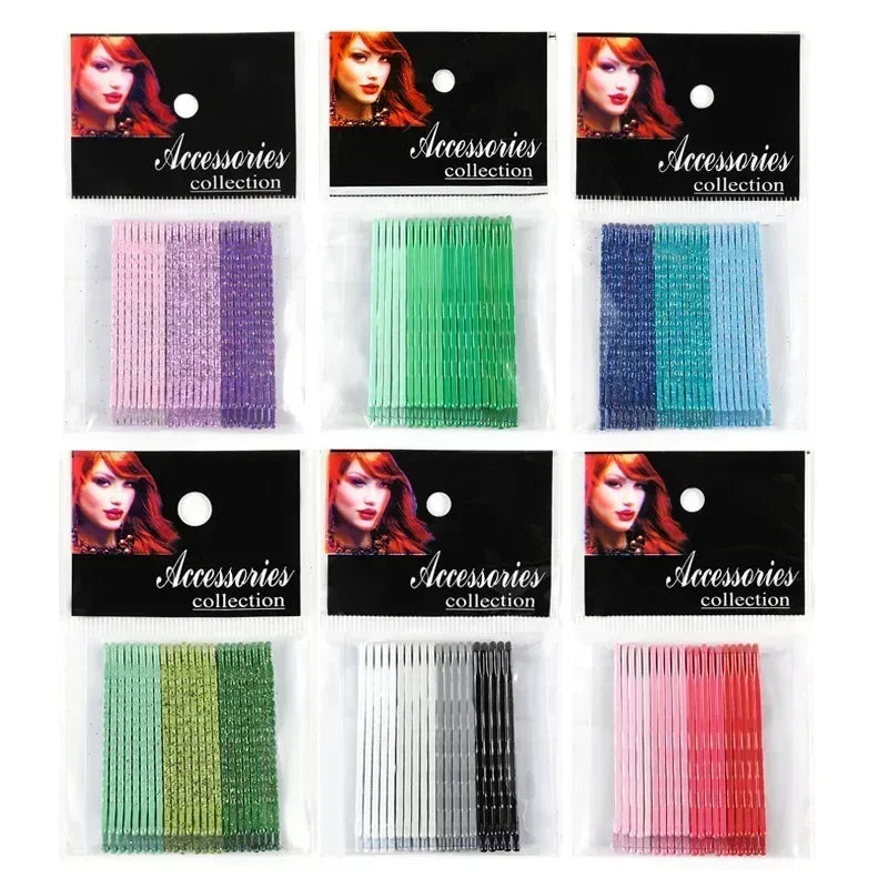 12/20pcs Solid Color Metal Hair Side Clips Curly Wavy Grips Bobby Pins Women Girls additional angle