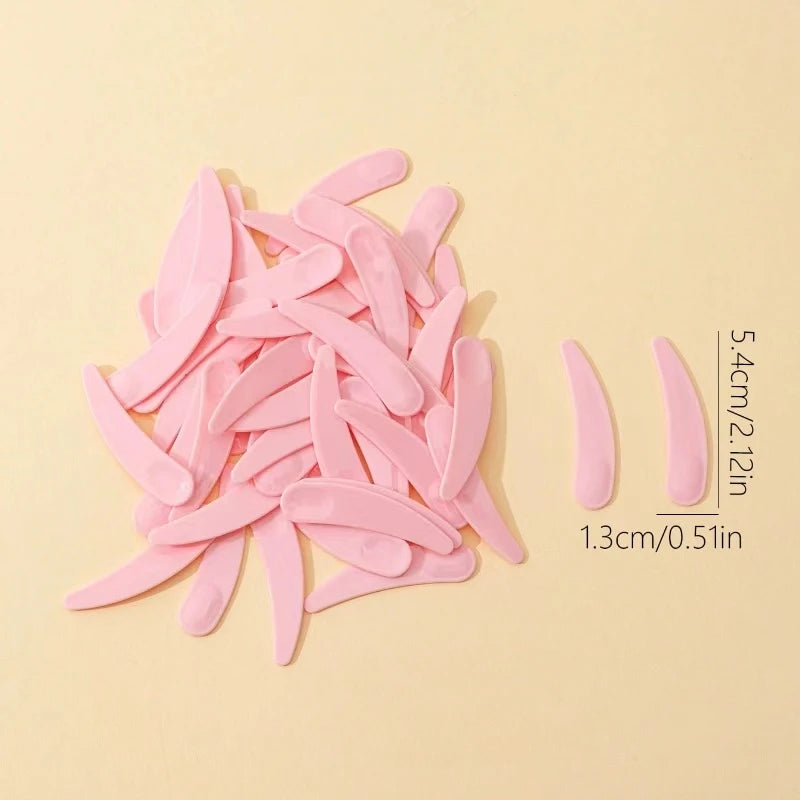 Plastic Face Cream Spoon Set | 50-Pack Crescent Spoons for Skincare lifestyle view