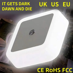 Mini LED Night Light with Light Sensor | Auto-On Square Night Lamp for Kids Room, Bedroom, Aisle
