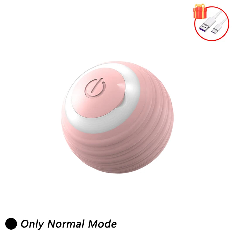 Self-Moving Automatic Cat Teaser Ball with Faux Tail Rechargeable Smart Sensor Cat Toy close-up view