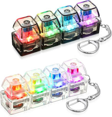 Light Up Keyboard Keychain Stress Relief Clickable LED Button Toy for People