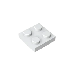 Gobricks Plate 2 x 2 Building Block | Compatible with Lego 3022 detail view