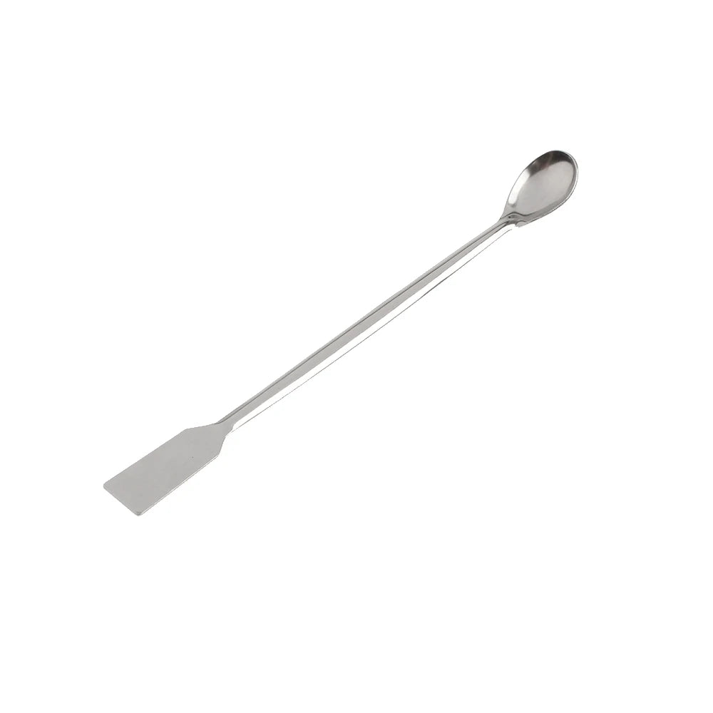 Double End Laboratory Medicine Spoon | Stainless Steel Sampling Scoop with Spatula alternate view