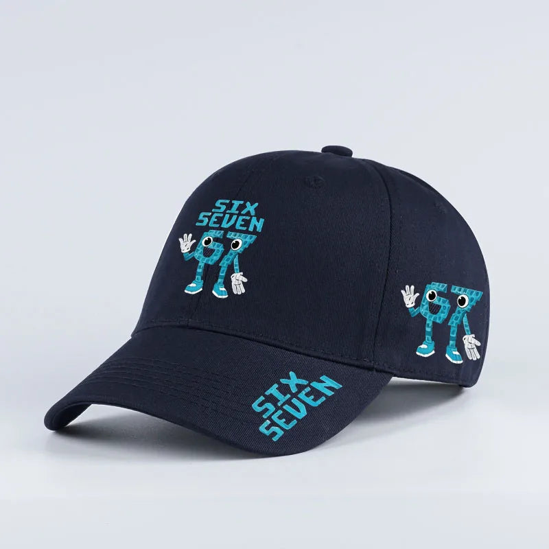 Retro '67 Cartoon Print Baseball Cap | Adjustable Unisex Streetwear detail view