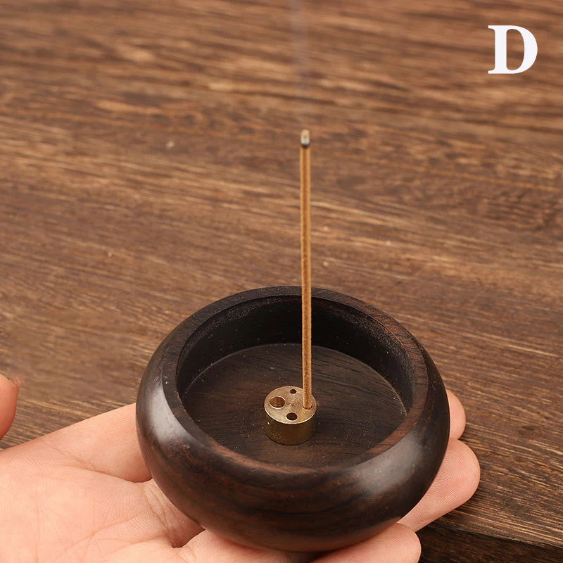 Wooden Incense Holder Ash Catcher | Bowl Shape Incense Burner close-up view
