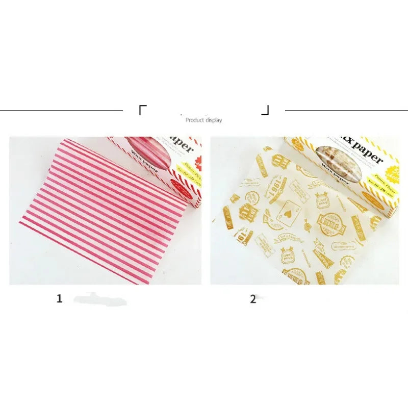 50Pcs Food Grade Wax Paper Wrap | Non-Stick Greaseproof Kitchen Paper for Sandwiche additional angle