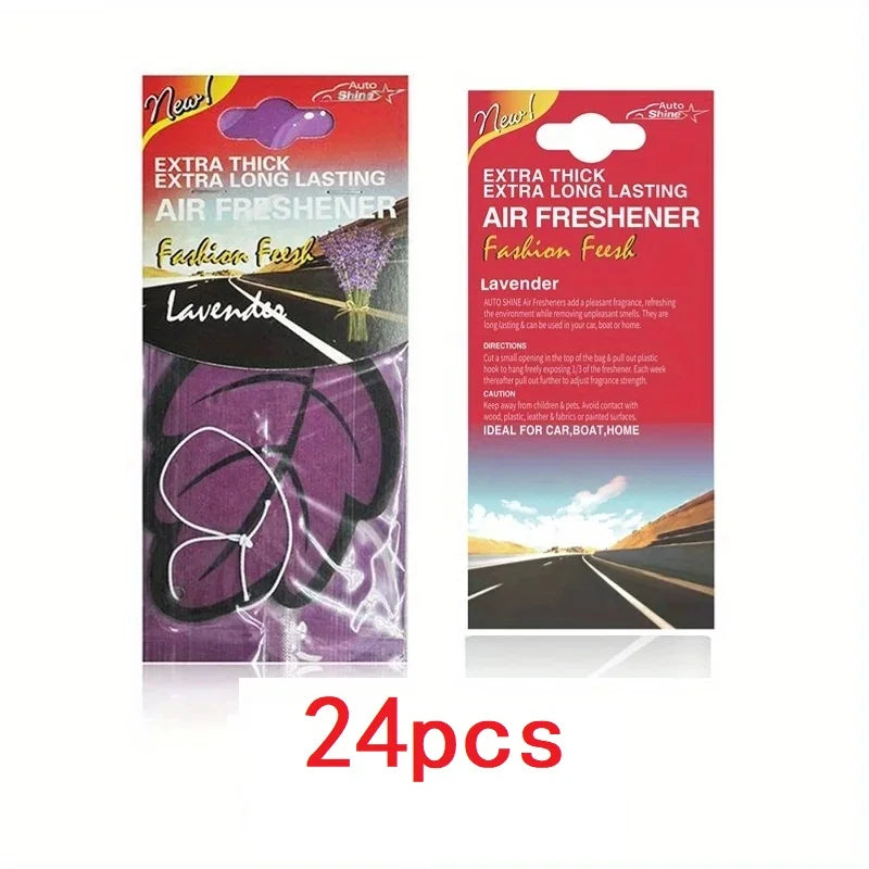 3-60pcs Car Air Freshener Natural Scented Tea Paper Auto Hanging Vanilla Perfume Frag lifestyle view