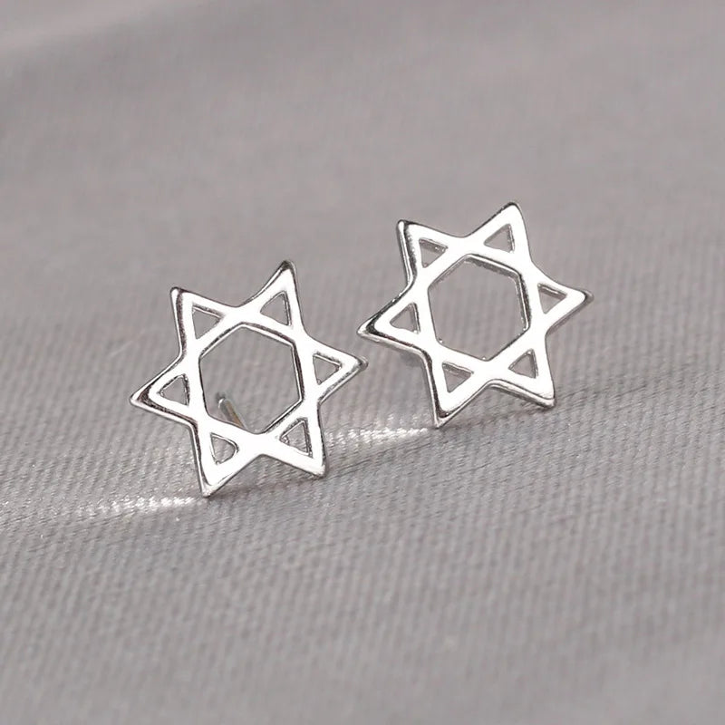 925 Silver Needles Lovely Mini Stud Earrings Women Cute Heart Star Moon Daisy Christm alternate view