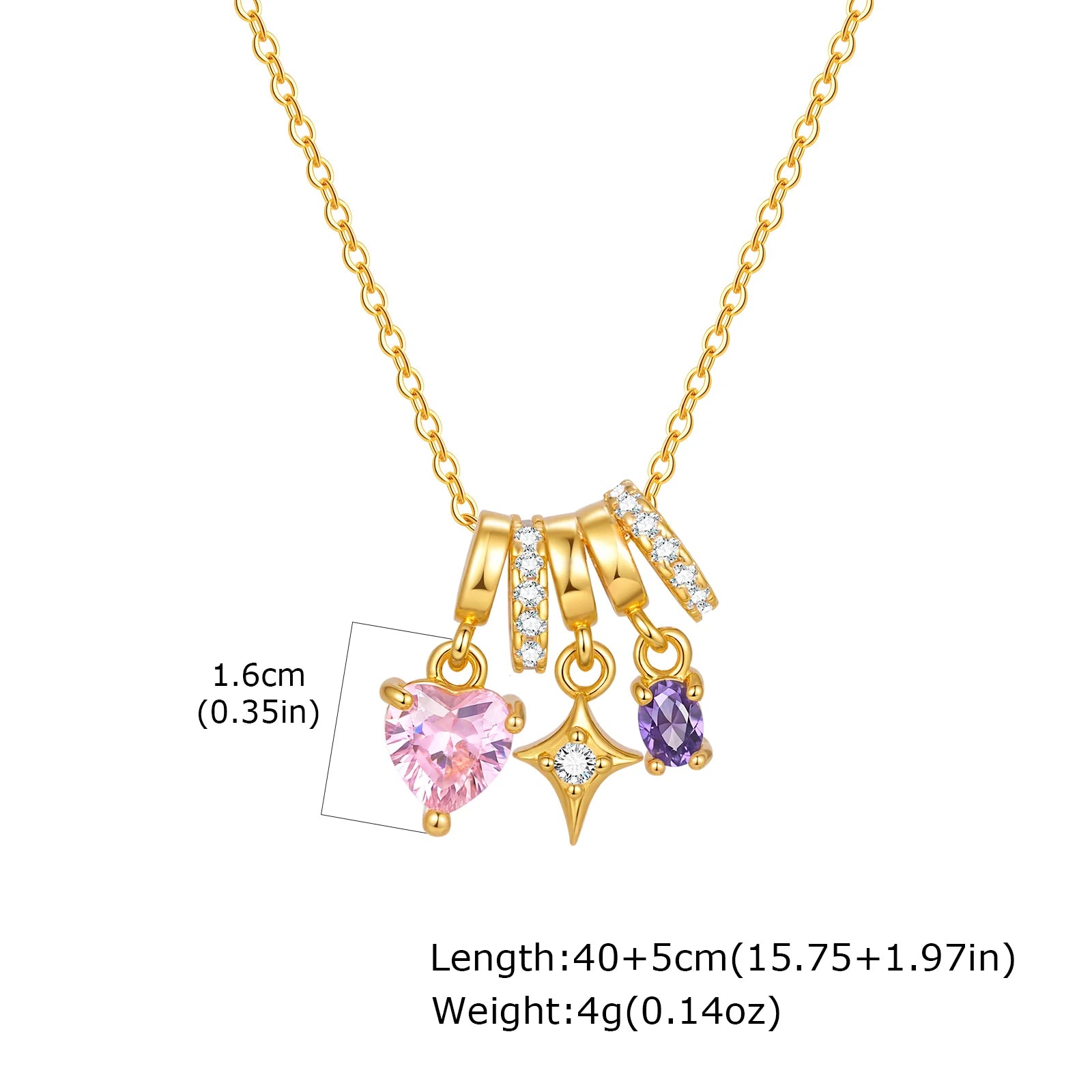 Charms Heart Pendant Necklace for Women, Golden Stainless Steel OT Toggle Necklace, La close-up view