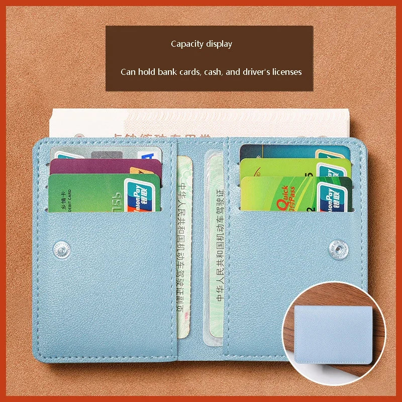 Mini Foldable Card Wallet | Unisex Soft Leather Driver's License Holder additional angle