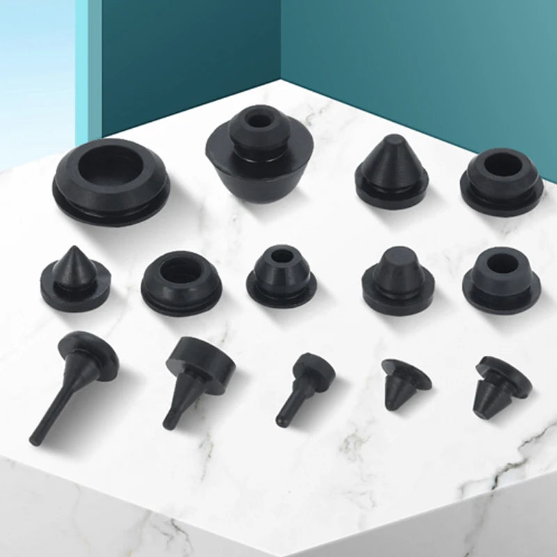 Solid Silicone Rubber Caps 2mm to 16mm T Type Plug Cover Snap-on Gasket Blanking End C close-up view