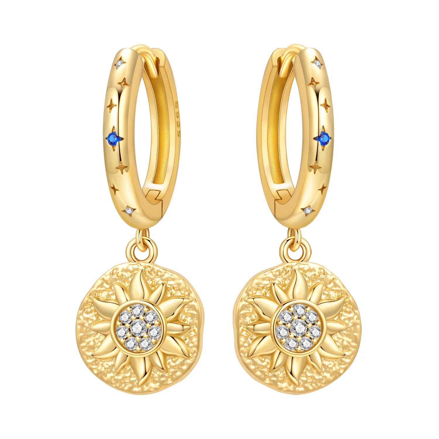 Original 925 Sterling Silver Planet Starlight Earrings Fashion 18K Gold Hoop Earring lifestyle view