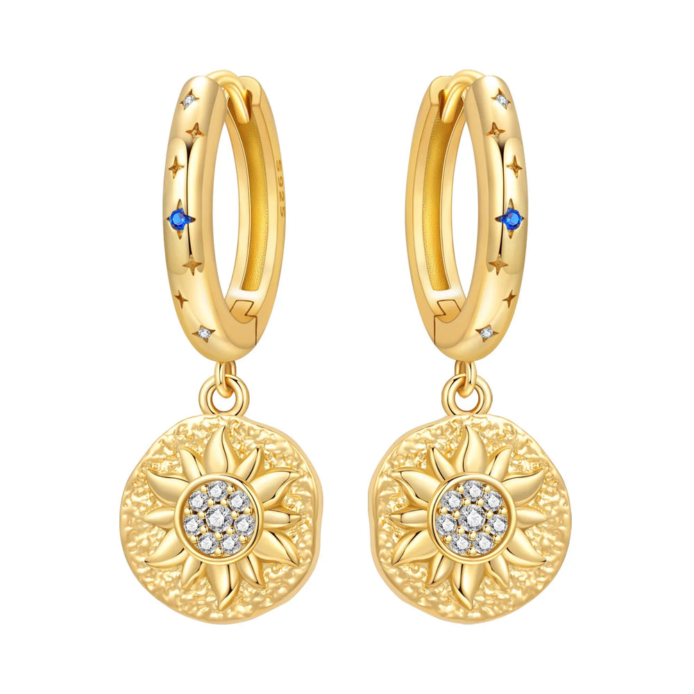 Original 925 Sterling Silver Planet Starlight Earrings Fashion 18K Gold Hoop Earring lifestyle view