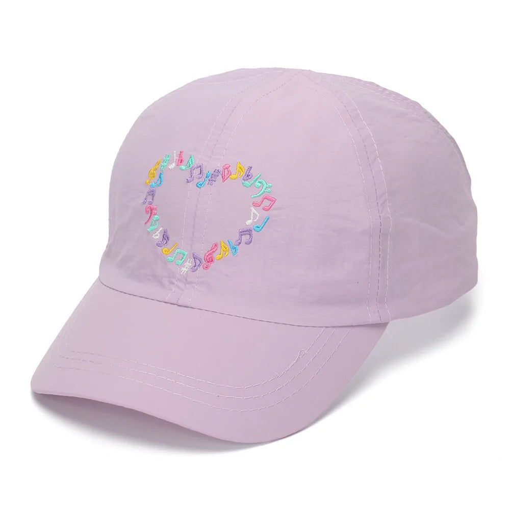 Embroidery Heart Children Baseball Cap for Girls | Ponytail Friendly Sun Hat lifestyle view