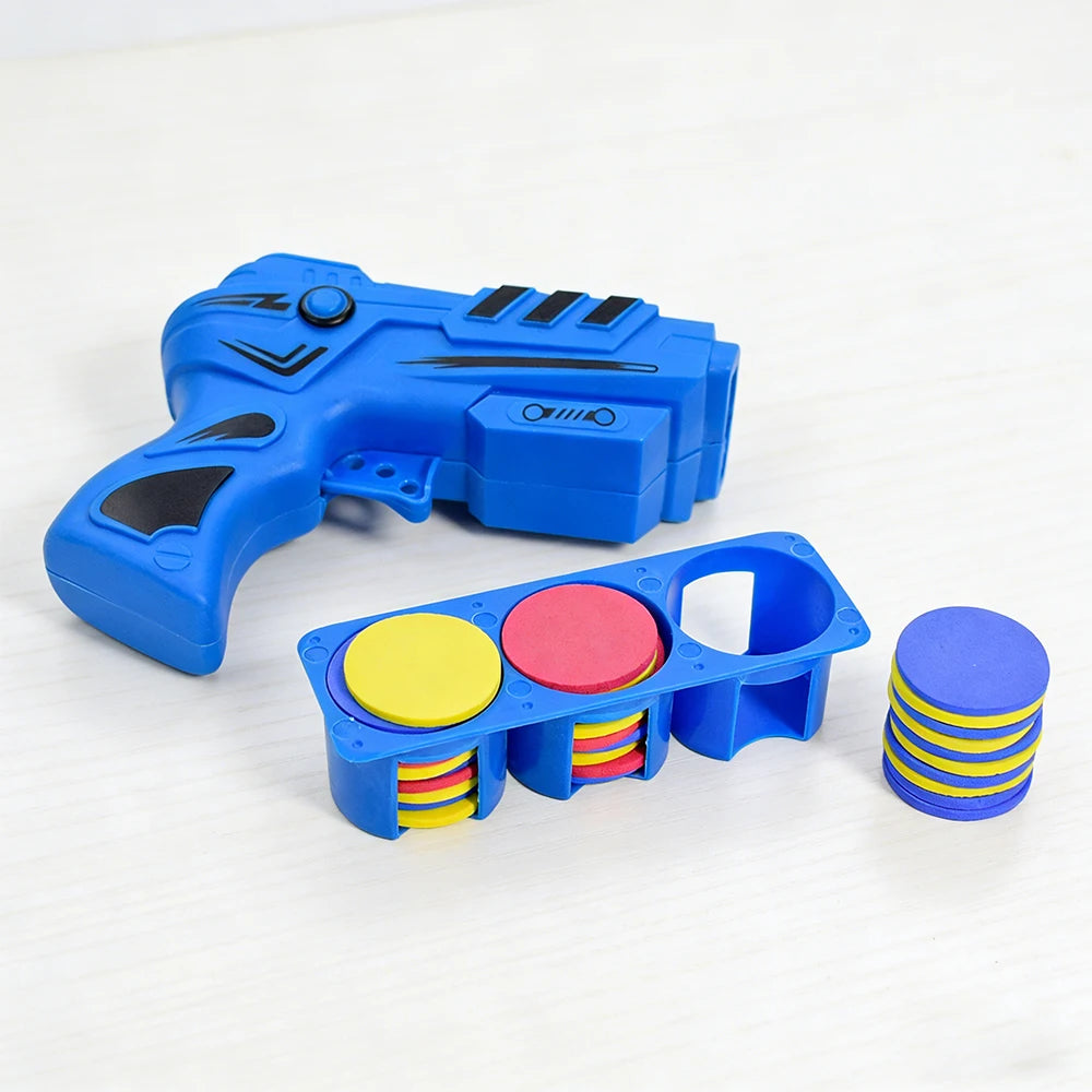 Kids Foam Disc Launcher Gun | Safe Outdoor Flying Saucer Toy additional angle