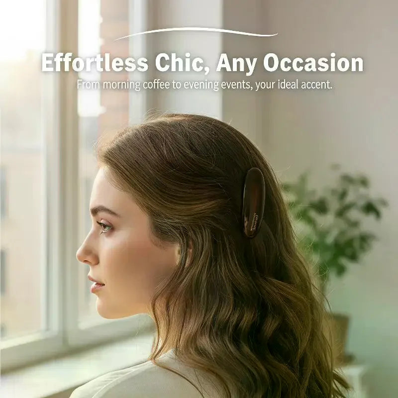 Elegant French Style Hair Clips for Women Simple Retro Oval Acetic Acid Barrettes Lig alternate view