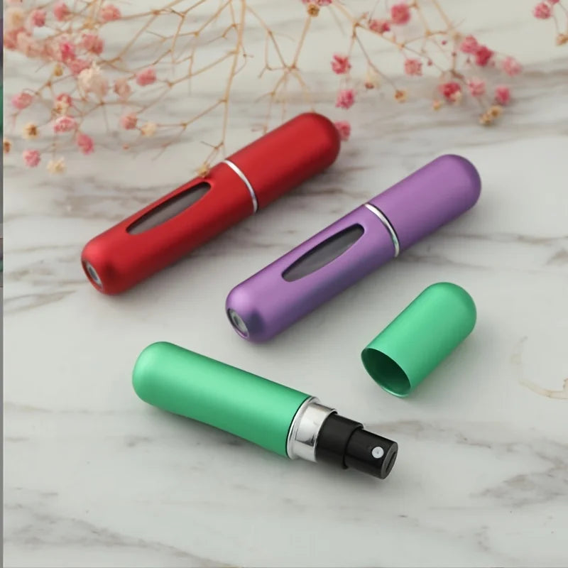 Round-Head Perfume Refill Bottle 5ml, Bottom-Fillable, Mini Press Spray, Travel Por additional angle
