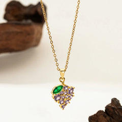 ANENJERY 316L Stainless Steel Fruit Pendant Necklace | Simple Fashion Jewelry for Wom alternate view
