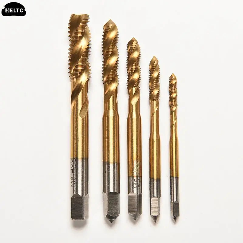 Titanium Coated HSS Spiral Fluted Machine Screw Tap Set | Metric Threading Tool alternate view